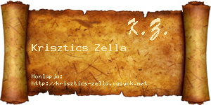 Krisztics Zella névjegykártya